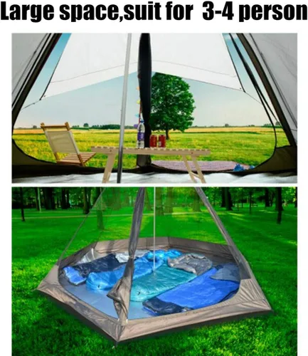 Miniatura 5 de Latourreg Tienda de campaña para exteriores de 4 estaciones, doble capa, 12 x 10 x 8 pies, tienda de campaña tipi impermeable para adultos