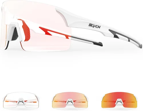 Miniatura 7 de SCVCN Gafas de sol de ciclismo fotocromáticas sin marco para hombres y mujeres, ideales para béisbol, bicicleta, golf, correr