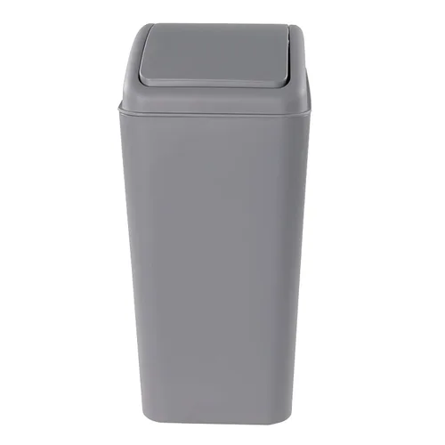 Miniatura 8 de Cubo de basura de plástico de 16 litros, cubo de basura con tapa abatible (negro)