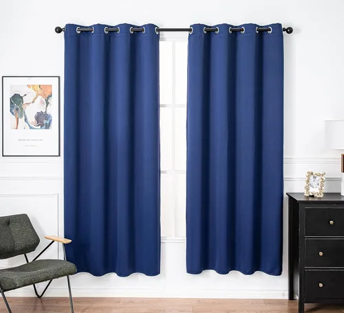 Miniatura 36 de PI Cortinas opacas para dormitorio, tratamiento de ventana con aislamiento térmico de anillo superior, cortinas oscurecedoras de habitación
