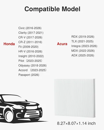 Miniatura 2 de Puroma Filtro de Aire de Cabina de Reemplazo para CP182, CF11182, Honda Civic, Clarity, CR-V, CR-Z, HR-V, Fit, Insight, Odyssey, Acura MDX, RDX