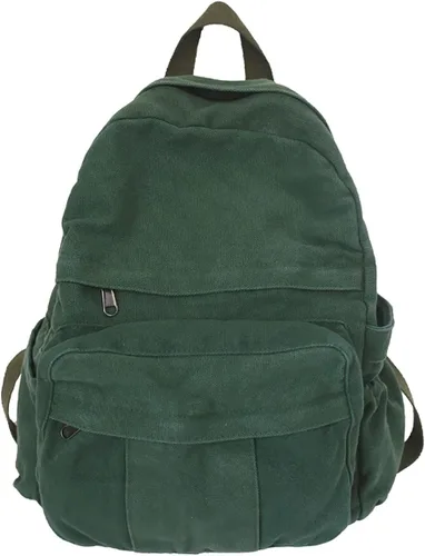 Miniatura 9 de GAXOS Mochila para laptop para mujer, mochila de lona de viaje para mujer, mochila estética vintage para la escuela, Negro, Mochilas de mochila