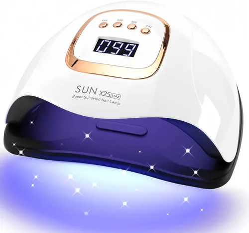 Lámpara de uñas LED UV con 81 cuentas, lámparas de curado de uñas de 380 W para esmalte de gel con sensor automático/4 ajustes de temporizador,