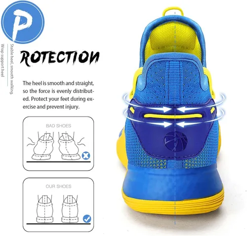 Miniatura 6 de WETIKE - zapatillas de básquetbol antideslizantes para niños y niñas, zapatillas para correr al aire libre (niños pequeñosniños grandes)