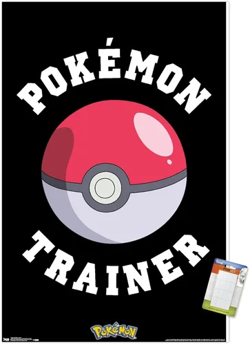 Miniatura 12 de Trends International Pokémon - Póster de pared de entrenador, 14.725 x 22.375 pulgadas, versión enmarcada de madera de granero