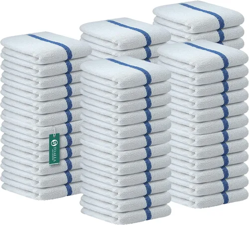 Miniatura 7 de Bar Mop Azul y Oro Rayado 10 lbs 16x19 Paquete de 60, 100% Algodón Cosido Doble Listo para Uso en Ruta Toallas de Cocina Absorbentes Toallas