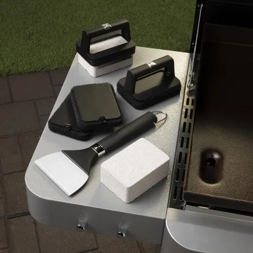 Miniatura 2 de Weber Kit de limpieza de plancha, 8 piezas – Rascador de plancha resistente, almohadillas para fregar, piedras de limpieza y asas de fácil agarre