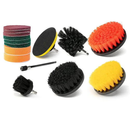 NEIKO 00322A - Juego de accesorios de cepillo de taladro, 15 piezas, pulido, pulido, fregado, limpieza redonda, cepillo de limpieza eléctrico,
