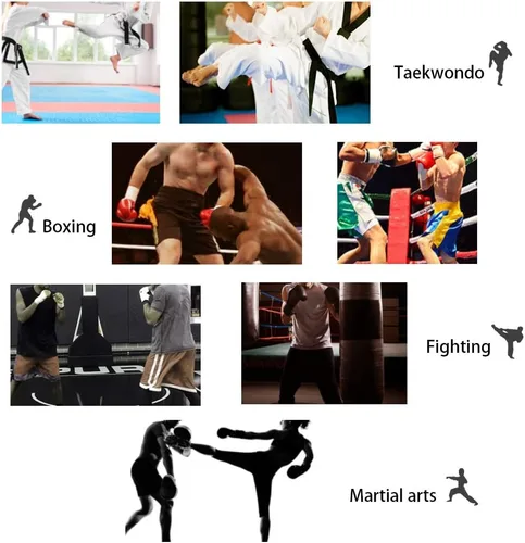 Miniatura 7 de TLBTEK 2 guantes curvos de boxeo, almohadillas de boxeo, almohadillas de entrenamiento para kickboxing, Muay Thai, artes marciales y artes marciales