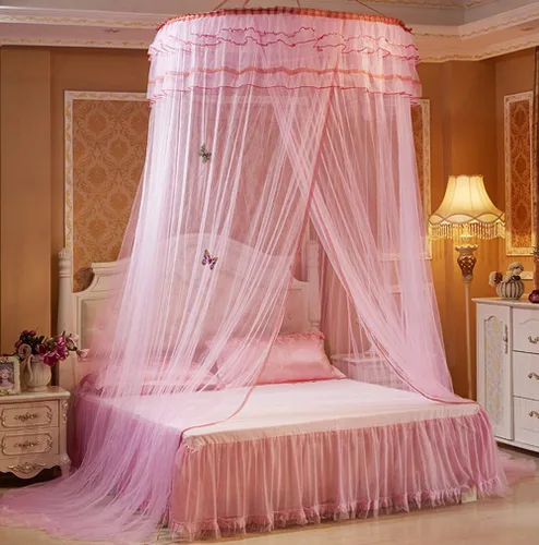Miniatura 6 de Mosquitera colgante de cúpula de lujo para cama individual, matrimonial, queen, decoración de fiesta para el hogar, dormitorio (azul aguamarina)