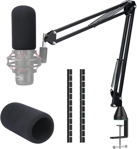 Miniatura 10 de Brazo de brazo de micrófono resistente para Rode Podmic, soporte de micrófono profesional con adaptador de 3/8 a 5/8 pulgadas para Shure SM7B, Blue