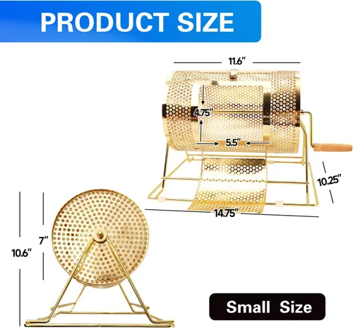 Miniatura 2 de GSE Games & Sports Expert Brass Raffle Ticket Drum, Gold Spinning Raffle Cage, Lottery Drawing Box for Raffles, Giveaways, Fundraisers, and Events