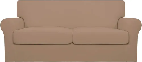 Miniatura 42 de Easy-Going Funda de sofá suave y elástica de 3 piezas para perros, funda de sofá lavable para sofá de 2 cojines separados, protector elástico