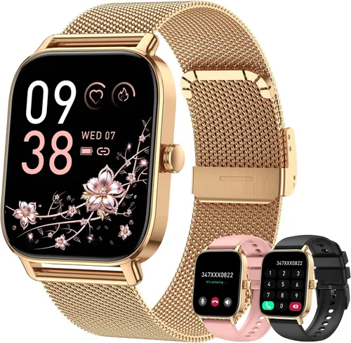 Miniatura 9 de Reloj inteligente para hombres y mujeres, rastreador de ejercicio: haz respuesta llamada, relojes digitales para hombre, impermeable, podómetro