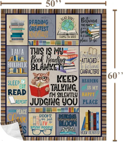 Miniatura 2 de Regalos para amantes de los libros para mujeres para lectores, club de libro de bibliotecario gusano de libro regalo de lectura literaria para manta