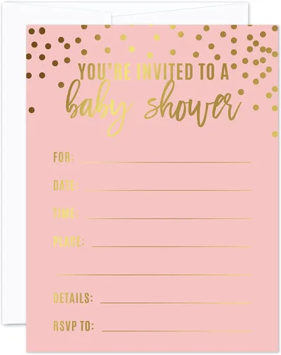 Miniatura 7 de Andaz Press Blush Rosa y Metallic Gold Confeti Lunares Baby Shower Party Collection Banderín colgante con cuerda, Baby Shower, 5 pies, 1 juego