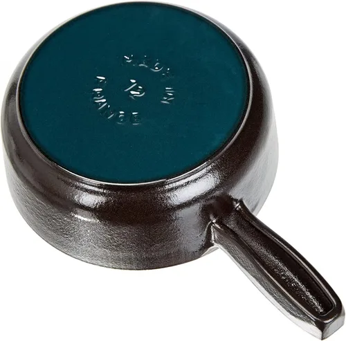 Miniatura 3 de Staub Mini olla de fondue de queso de hierro fundido de 12 onzas, negro mate, fabricada en Francia
