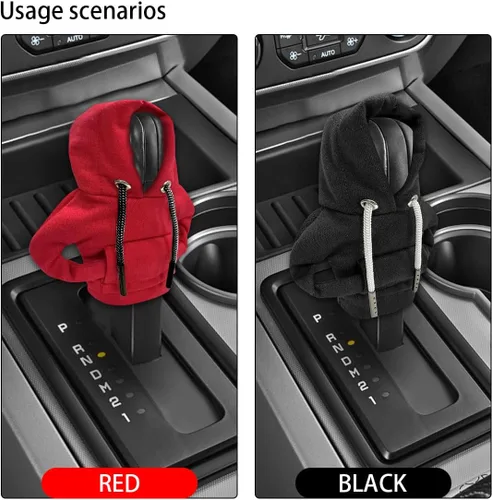 Miniatura 7 de Capucha de Cambio de Marchas para Coche, Funda de Pomo de Cambio de Marchas a la Moda, Mini Capucha para Palanca de Cambios Automática, Gadgets Rojo