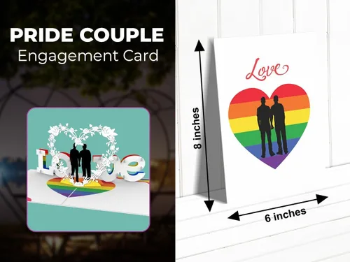 Miniatura 8 de iGifts And Cards Tarjeta desplegable 3D de corazón gay – Escultura floral Love is Love para el mes del orgullo, boda, aniversario y salida – Regalo