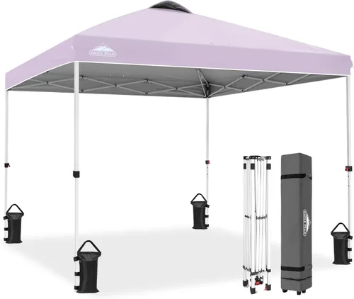Miniatura 361 de EAGLE PEAK Tienda de campaña desplegable con bolsa de transporte con ruedas, 8 estacas, 4 cuerdas, 4 bolsas de peso, toldo de tienda de campaña