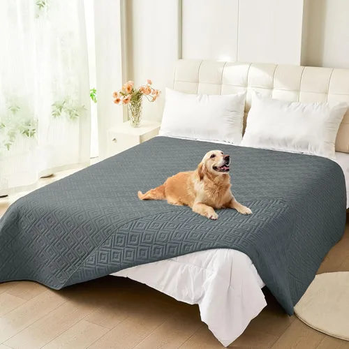 Miniatura 102 de hyha Manta impermeable para perro, manta suave para cama de perro, manta para mascotas, funda de sofá impermeable lavable para perros, fundas Gris