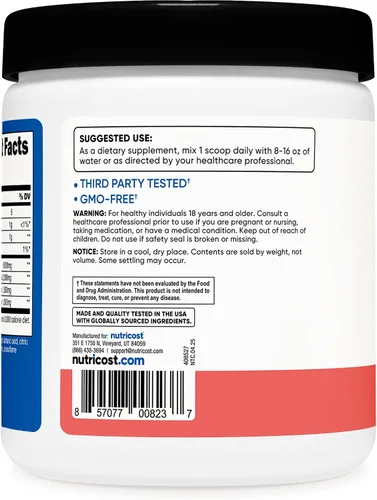 Miniatura 4 de Nutricost BCAA en polvo (sandía, 30 porciones) - Proporción óptima 2:1:1