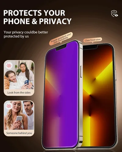 Miniatura 3 de PDDKISS Compatible con iPhone 13 Pro Max Protector de pantalla de privacidad/Protector de pantalla para iPhone 14 Plus de 6.7 pulgadas, degradado