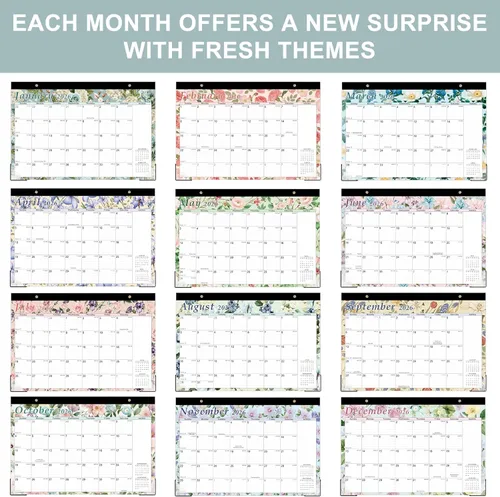 Miniatura 5 de Lbylyhxc Calendario de escritorio 2026, calendario de 18 meses desde enero de 2026 hasta junio de 2027, calendario mensual grande de Calendario