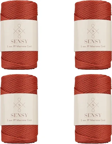 Miniatura 92 de Sensy - Cuerda de poliéster prémium de 0.197 in, 104 yardas, 100% polipropileno, cordón de macramé de 0.197 in, cuerda de ganchillo para bolsa