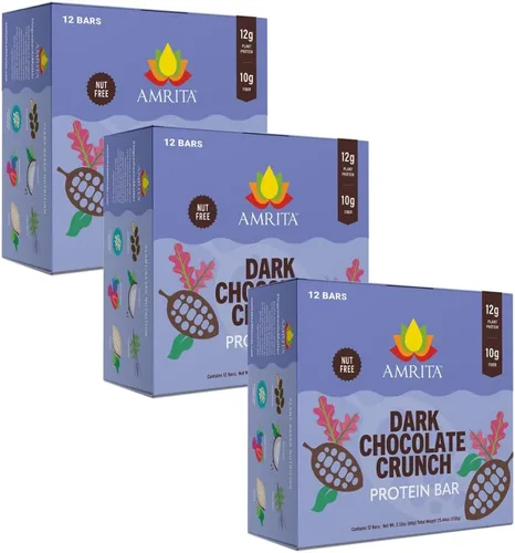 Miniatura 17 de Amrita Pack Variado Sin Frutos Secos de Barras de Proteína Veganas (Paquete de 12 x 3) Barra de Proteína a Base de Plantas de 11g a 12g Sin