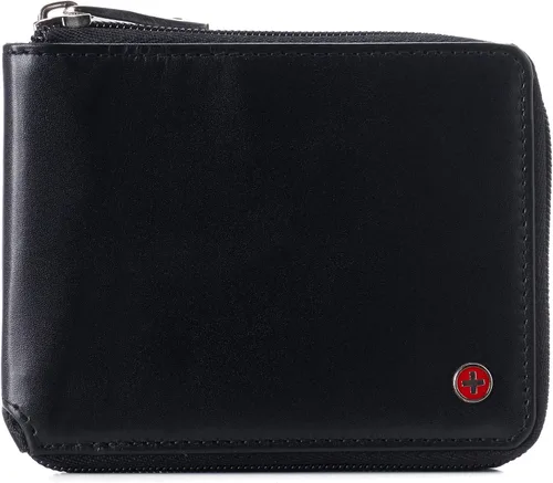 Miniatura 7 de Alpine Swiss Logan - Cartera plegable con cremallera para hombres o mujeres, caja fuerte RFID, viene en una caja de regalo