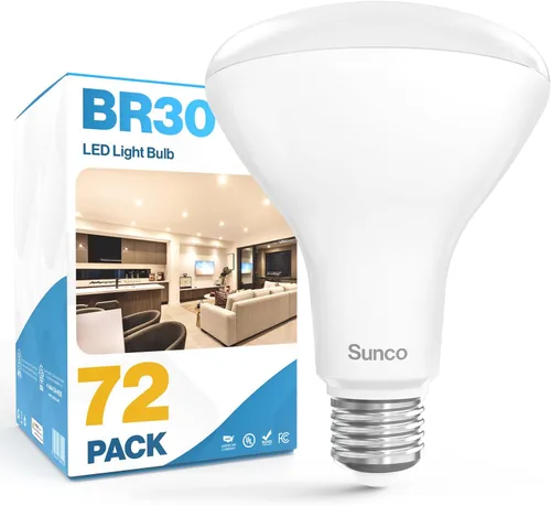 Miniatura 9 de Sunco - Paquete de 24 bombillas LED BR30, bombillas empotradas, bombilla de inundación para interiores, 850 LM, 11 W (equivalente a 65 W), blanco