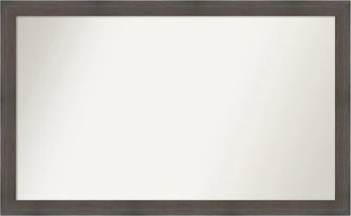 Miniatura 119 de Amanti Art Espejo de pared personalizado no biselado (24 x 27 pulgadas), marco estrecho de nogal chipre - varios tamaños personalizados - Espejo