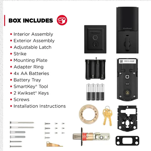 Miniatura 9 de Kwikset Halo Touch bloqueo inteligente con huella dactilar y WiFi, cerradura de puerta sin llave, desbloqueo automático por geolocalización, Negro