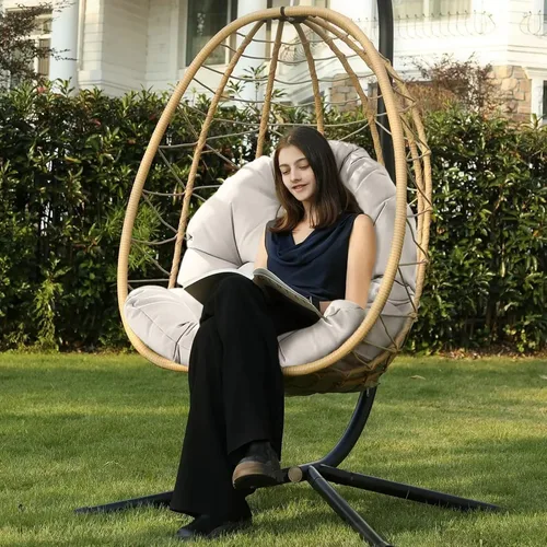 Miniatura 2 de Hamaca impermeable para silla de huevo, cesta colgante, cojines para silla de patio, asiento de huevo, almohadillas de almohada para interiores