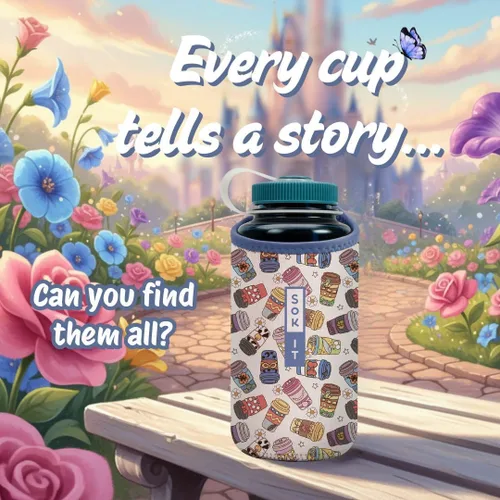 Miniatura 91 de Sok It BotlSok Funda para botella de agua con cubierta de neopreno aislante (Floral abstracto, se ajusta a CamelBak o Nalgene de 12 onzas)