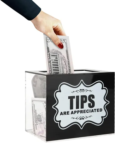 Miniatura 2 de CiaoHER Caja de sugerencias de donación de tarros de colección de puntas acrílicas para contenedor de almacenamiento de dinero