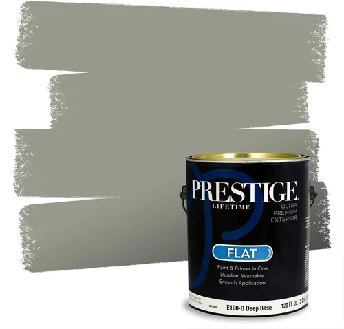 Miniatura 235 de Prestige Paints - Pintura exterior e imprimación en uno, 1 galón, plano, compatibilidad comparable con el color menta «Whipped Mint» de Behr