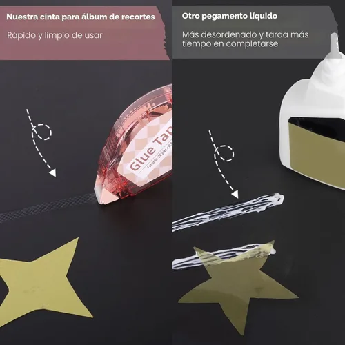 Miniatura 3 de Secopad Cinta para álbum de recortes, paquete de 4 rodillos de cinta de doble cara para manualidades, dispensador de pegamento adhesivo, suministros