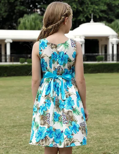 Miniatura 99 de Vestido de verano para niña, de algodón, con diseño floral