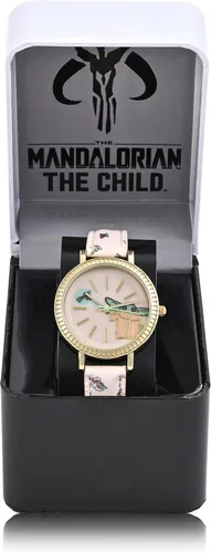Miniatura 4 de Accutime Lucas Star Wars Mandalorian Baby Yoda Reloj analógico para mujer, piel sintética rosa, reloj analógico femenino (Modelo: MNL5029AZ)