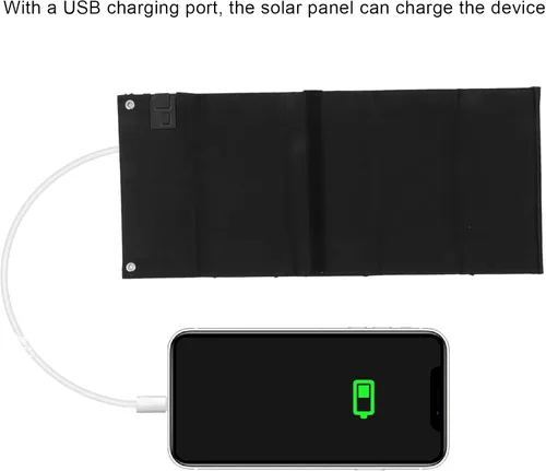 Miniatura 8 de Banco de energía solar, 40 W 4 pliegues panel solar bolsa de carga plegable cargador plegable para acampar al aire libre senderismo carga