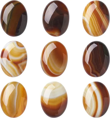 Miniatura 23 de Crafans Flat Back Gemstone Oval Cabochons Natural Stone Cabochons Healing Power Stone Chakra Crystal for Crafts DIY Jewelry Making Supplies