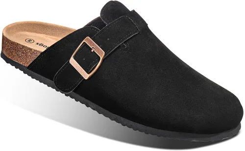 BULLIANT Zuecos pantuflas sandalias de enfermería zapatos de trabajo para hombres y mujeres, parte superior con forro polar + plantilla de corcho