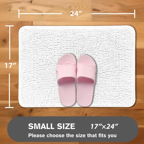 Miniatura 452 de Alfombra de baño pequeña de 12 x 18 pulgadas, lavable y absorbente, antideslizante, alfombra de baño de felpilla gruesa y suave para baño, ducha