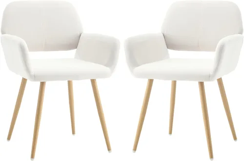 Miniatura 15 de KCC Sillas Pequeñas y Modernas con Brazos para Comedor 1 Pieza, Asiento Lateral Tapizado en Terciopelo de Mediados de Siglo Club para Invitados