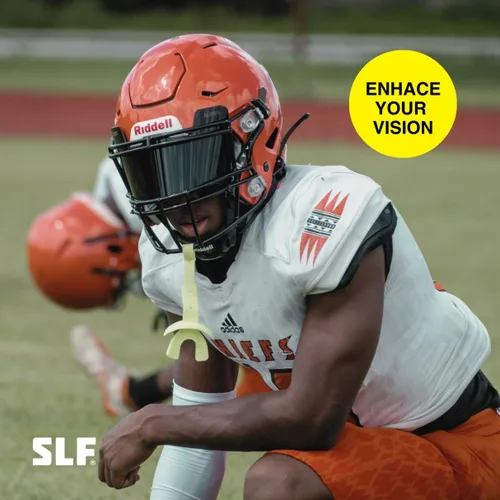 Miniatura 2 de SLEEFS Visera de fútbol transparente para casco - Visera de fútbol profesional - Protector facial y ocular - Compatible con cascos juveniles