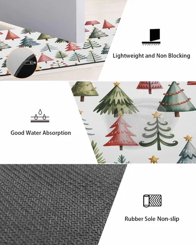 Miniatura 3 de Tapete de baño para árbol de Navidad, antideslizante, de secado rápido y absorbente, tierra de diatomeas, fregadero de ducha, tapete lavable