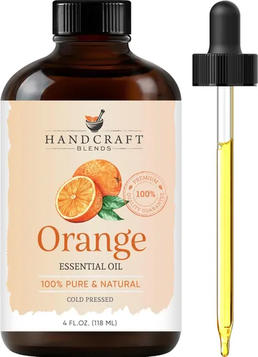 Handcraft Blends Aceite esencial de naranja – Enorme 4 onzas líquidas – 100% puro y natural – Aceite esencial de alta calidad para difusor y