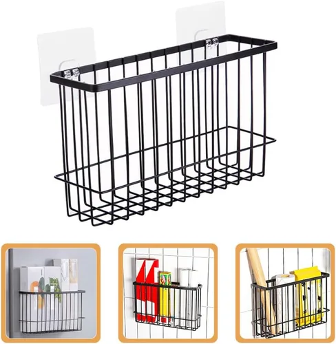 Miniatura 8 de Cabilock Cestas colgantes de alambre para almacenamiento de pared, cesta organizadora montada en la pared, cesta organizadora para baño, cocina